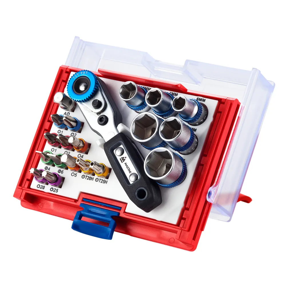 Набор вставок (бит) 1/4;, TORX, HEX, PZ, PH, SLOT, 20 предметов МАСТАК 058-10020C