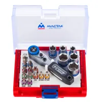 Набор вставок (бит) 1/4;, TORX, HEX, PZ, PH, SLOT, 20 предметов МАСТАК 058-10020C