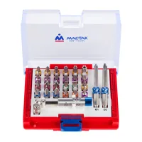Набор вставок (бит) 1/4;, TORX, HEX, PZ, PH, SLOT, 28 предметов МАСТАК 058-11028C