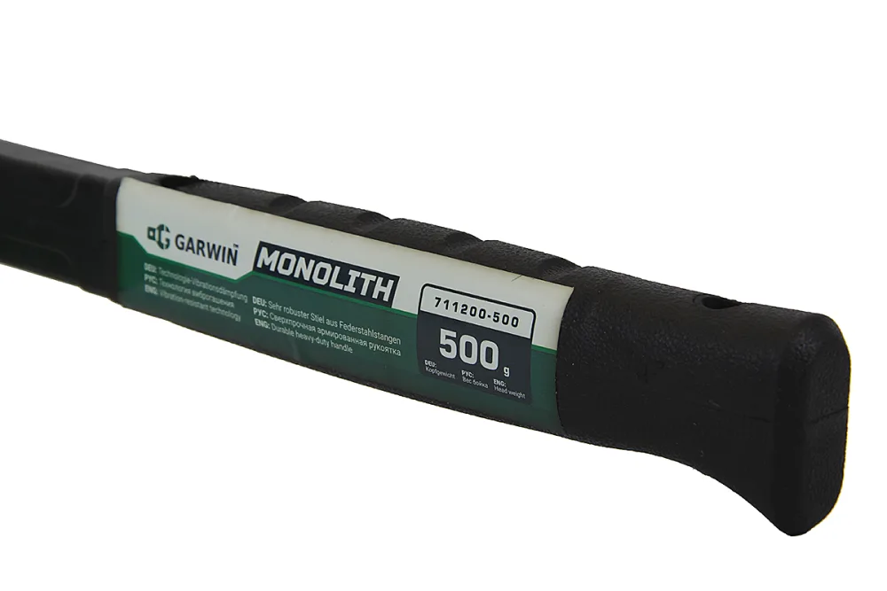 Молоток Garwin MONOLITH, обрезиненная рукоятка, 500 г
