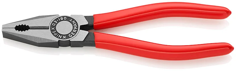 Плоскогубцы комбинированные фосфатированные, черного цвета 180 мм Knipex KN-0301180