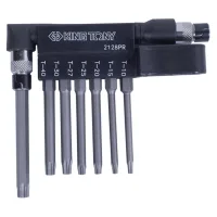 Набор вставок (бит) с воротком-битодержателем 1/4;, TORX, T10-T40, L = 60 мм, 8 предметов KING