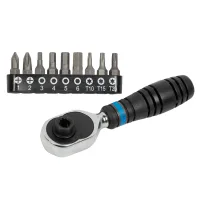 Набор вставок (бит) с трещоткой 1/4;, TORX, HEX, PH, 10 предметов KING TONY 1001MR