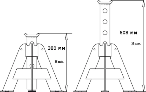 NORDBERG СТОЙКА  механическая 8 тонн  H=380-608 мм 2