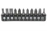 Набор бит 1/4" 25 мм на держателе SL, PH, PZ, HEX