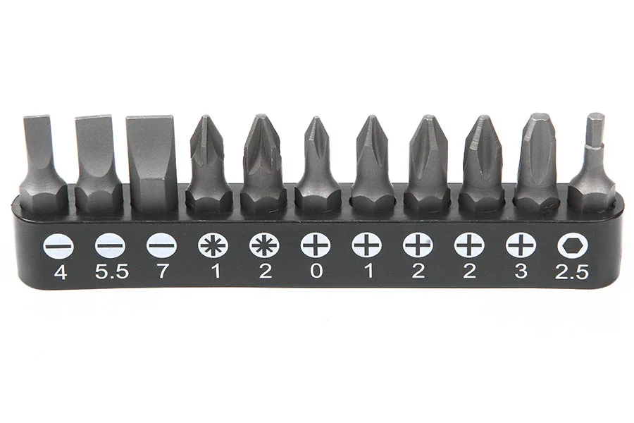 Набор бит 1/4" 25 мм на держателе SL, PH, PZ, HEX