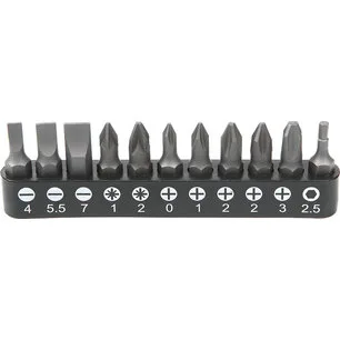 Набор бит 1/4" 25 мм на держателе SL, PH, PZ, HEX