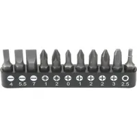 Набор бит 1/4" 25 мм на держателе SL, PH, PZ, HEX
