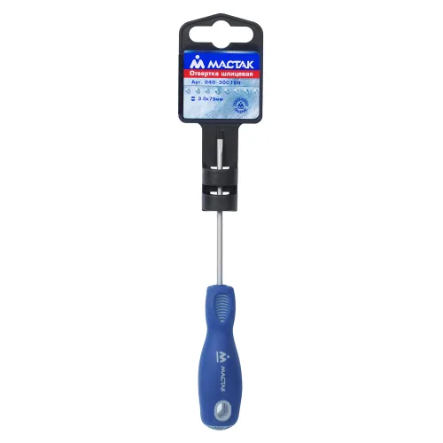 Отвертка шлицевая Slotted 3.0х75 мм, держатель МАСТАК 040-30075H 2