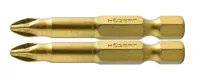 HOEGERT Биты PZ2 50 мм, сталь S2, нитрид титана, 2 шт. HT1S395
