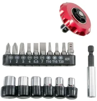 Отвертка трещоточная мини со сменными насадками 1/4", 18 пр.