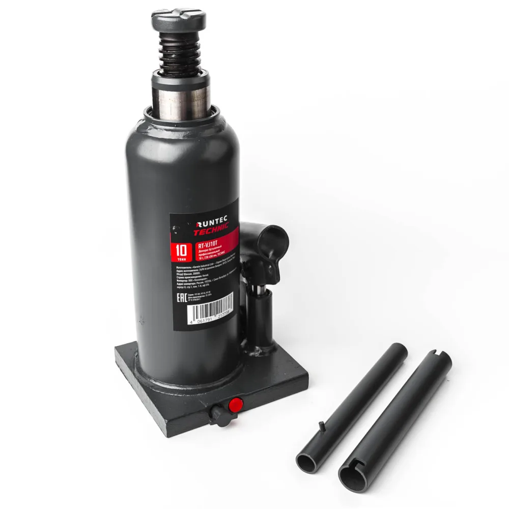 Домкрат бутылочный профессиональный 10 т, 230–450 мм TECHNIC RT-VJ10T RUNTEC