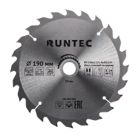 Диск пильный по дереву 190 × 30 мм, 24 зуба RT-190x2.2/1.4x30/24T RUNTEC