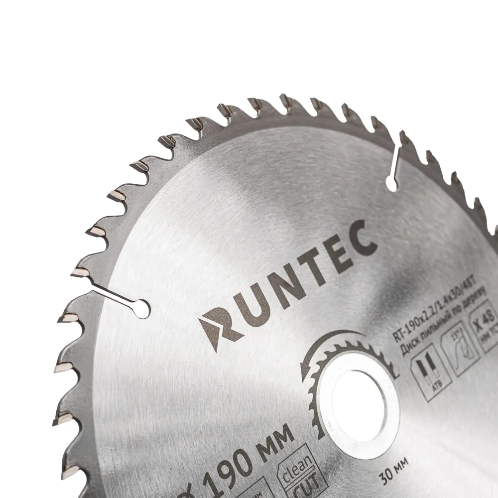 Диск пильный по дереву 190 × 30 мм, 48 зубьев RT-190x2.2/1.4x30/48T RUNTEC