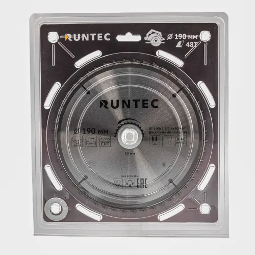 Диск пильный по дереву 190 × 30 мм, 48 зубьев RT-190x2.2/1.4x30/48T RUNTEC 4