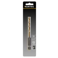 Сверло по металлу HSS-TiN 3 × 80 мм HEX 1/4″ RT-DS3 RUNTEC