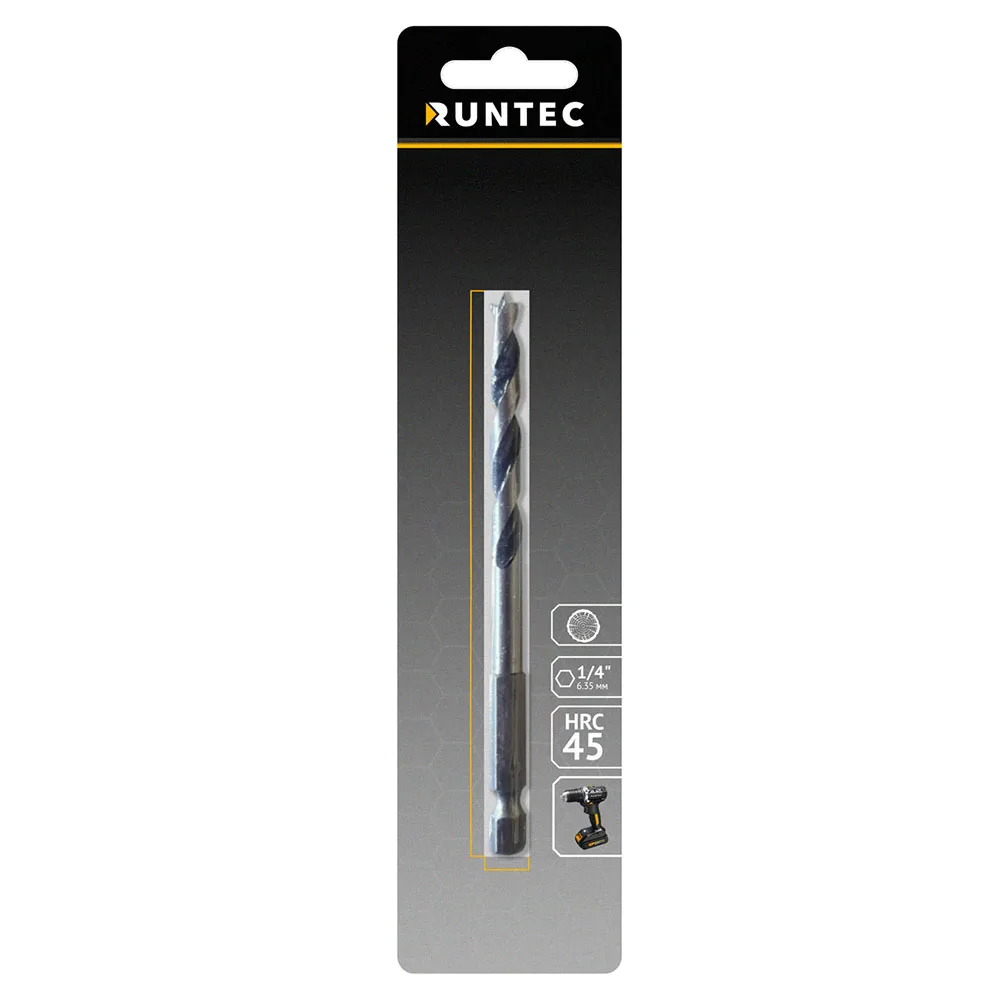 Сверло по дереву HRC45 3 × 80 мм HEX 1/4″ RT-DT3 RUNTEC