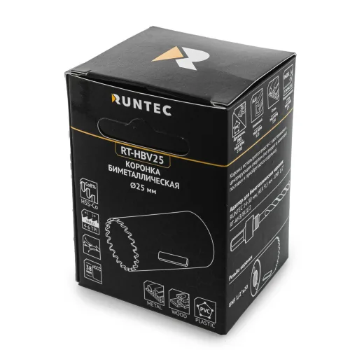 Коронка биметаллическая 25 мм BiM HSS-Co8, 4–6 TPI RT-HBV25 RUNTEC 5
