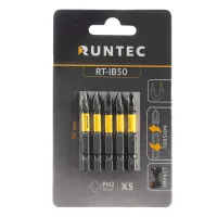 Бита ударная H6.35, 50 мм, PH2, 5 шт. RT-IB50 RUNTEC