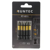 Бита ударная Diamond Coating H6.35, 50 мм, PH2, 5 шт. RT-IB51 RUNTEC