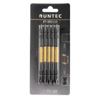 Бита ударная двусторонняя H6.35, 110 мм, PH2/PH2, 5 шт. RT-IBD110 RUNTEC