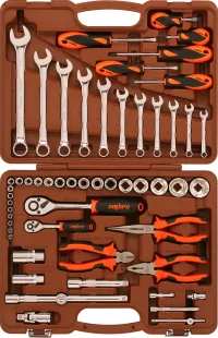 Набор инструмента универсальный 1/4", 1/2"DR, 55 предметов Ombra OMT55S