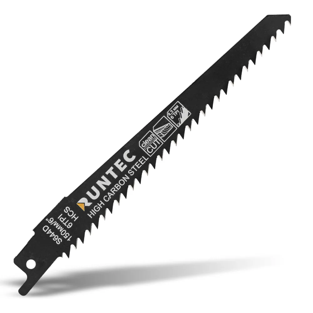 Полотна для сабельной пилы по дереву, S 644 D, HCS, 150 мм, 5 шт RT-S644D RUNTEC