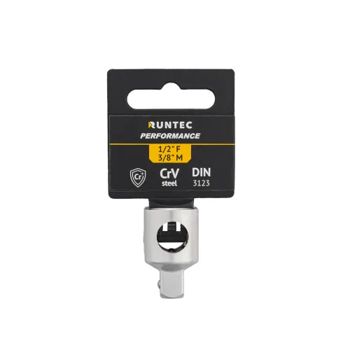 Переходник-адаптер с отверстием CrV, 1/2″ F — 3/8″ M RT-H12A38O RUNTEC 5