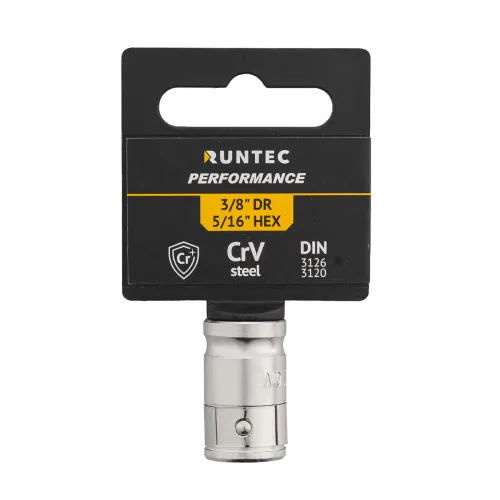 Переходник-адаптер для бит 3/8" DR — 5/16" HEX, CrV RT-H38A516B RUNTEC 5