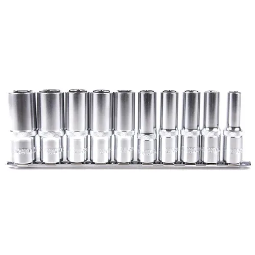 Набор глубоких торцевых головок 1/2" 12 гр. 3/8"-15/16" 10пр. на линейке 2