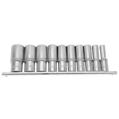 Набор глубоких торцевых головок 1/2" 12 гр. 3/8"-15/16" 10пр. на линейке 4