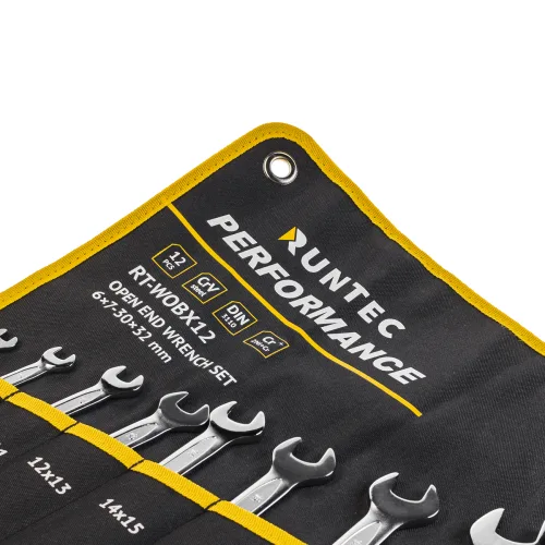 Набор ключей рожковых CrV, 6x7–30x32 мм, в сумке, 12 предметов Runtec 4