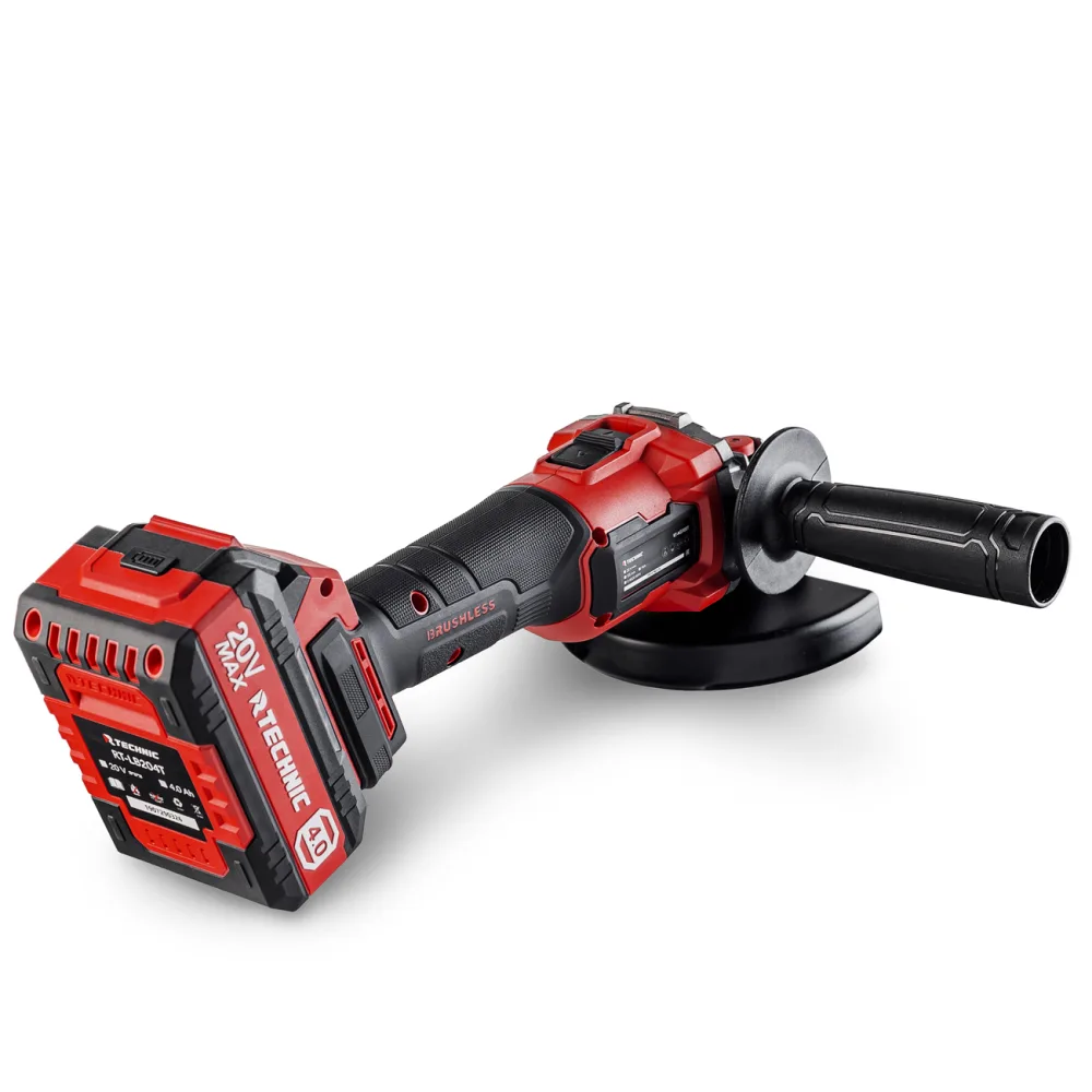 Шлифмашина угловая аккумуляторная TECHNIC 125 мм, 20 В, 2 аккумулятора 4 А·ч, 1100 Вт Runtec
