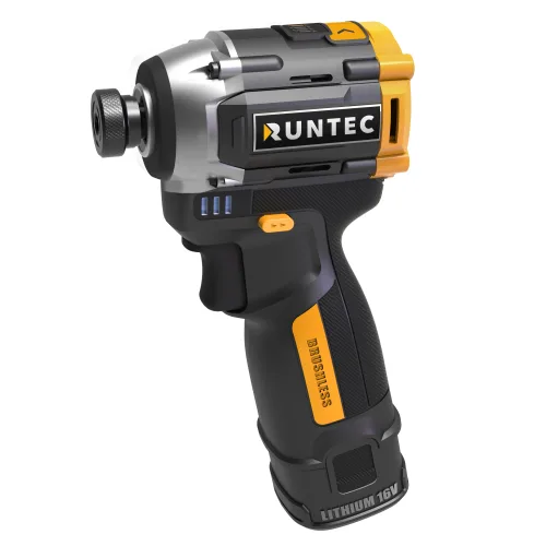 Винтоверт ударный аккумуляторный RUNTEC PRO 1/4″, 16 В, 2×2 А·ч, 150 Н·м