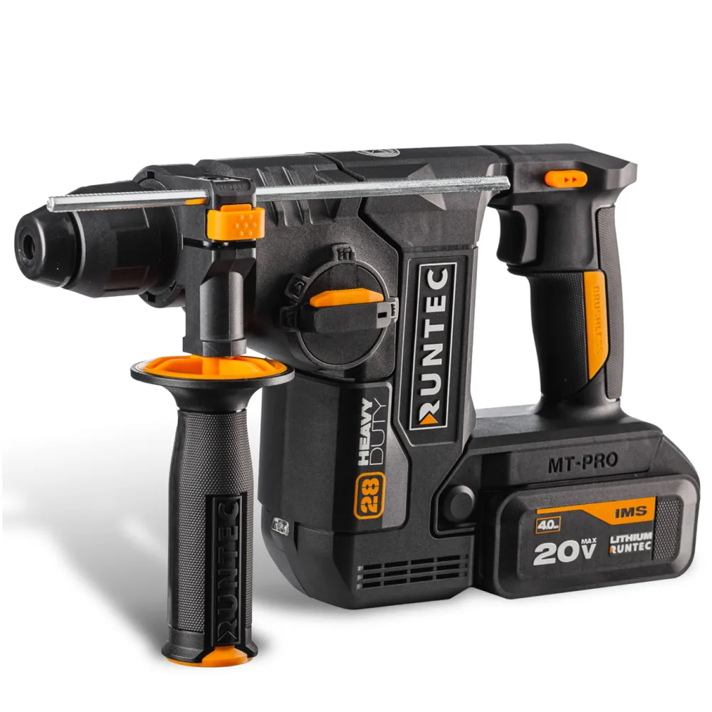 Перфоратор аккумуляторный RUNTEC PRO 2,9 Дж, 20 В, 2×4 А·ч, 850 Вт