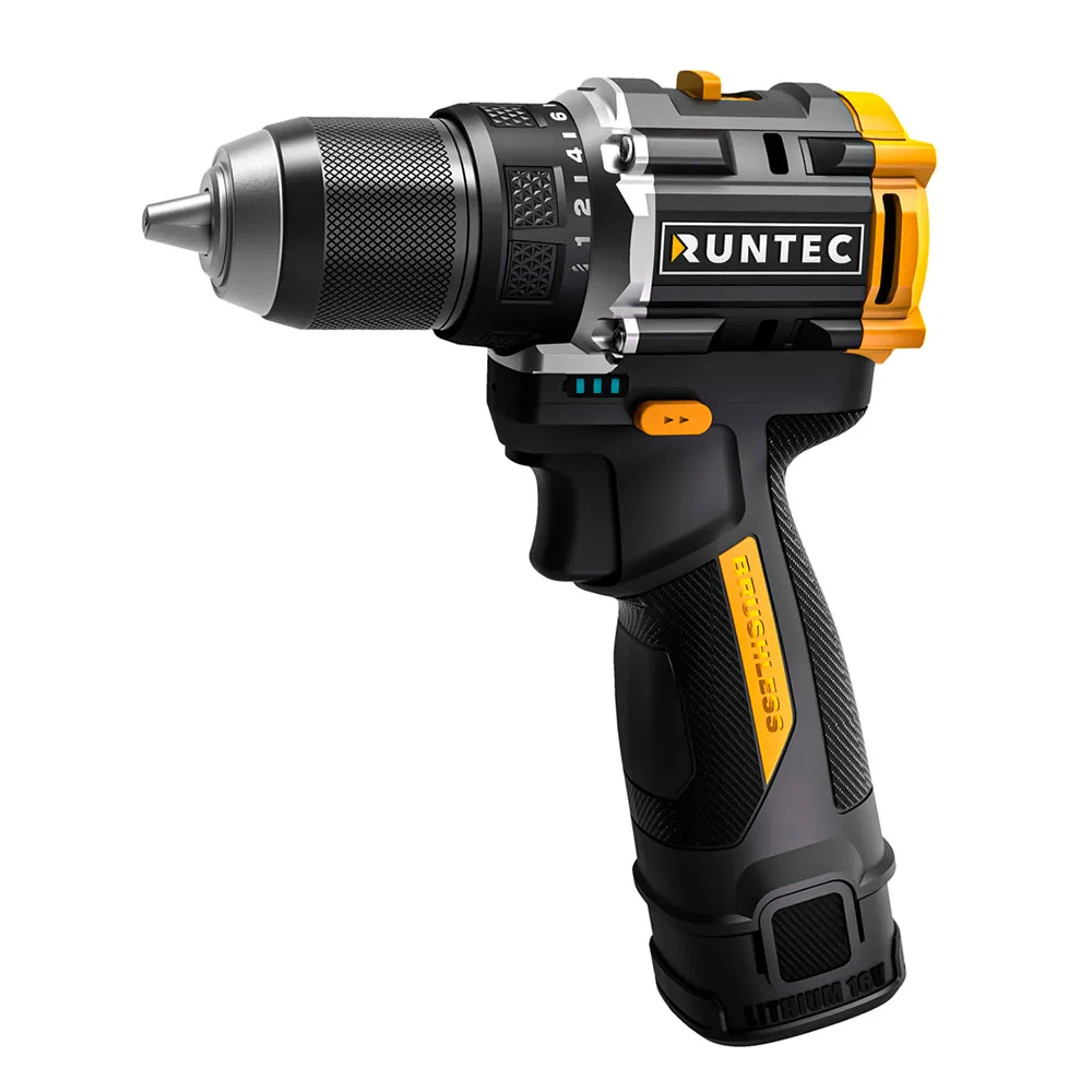 Дрель-шуруповерт аккумуляторная PRO, 10 мм, 16 В, 2 × 2 А·ч, 50 Н·м Runtec