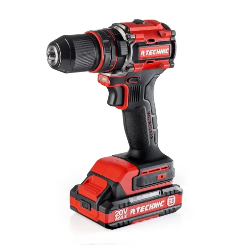 Дрель-шуруповерт ударная аккумуляторная TECHNIC, 13 мм, 20 В, 2 × 2 А·ч, 60 Н·м Runtec