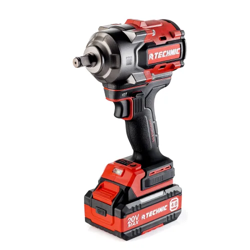 Гайковерт ударный аккумуляторный TECHNIC, 1/2", 20 В, 1000 Н·м, 2 аккумулятора 4 А·ч Runtec