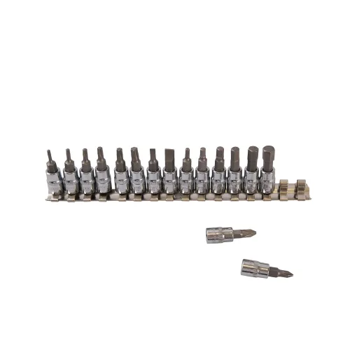 Набор головок со вставкой на рельсе 1/4", 16 предметов, SST0130, ROSSVIK 2
