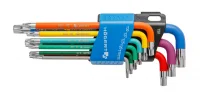 Набор Г- образных удлиненных ключей TORX с цветной маркировкой, Т10- Т50, 9 шт.