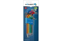 Набор Г- образных удлиненных ключей TORX с цветной маркировкой, Т10- Т50, 9 шт.