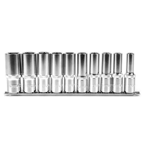 Набор глубоких торцевых головок 1/4" 12 гр. 3/16"-9/16" 10пр. на линейке 2