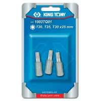 Набор вставок (бит) 1/4;, TORX, Т20, Т25, Т30, 3 предмета KING TONY 1003TQ01