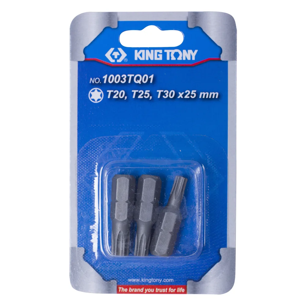 Набор вставок (бит) 1/4;, TORX, Т20, Т25, Т30, 3 предмета KING TONY 1003TQ01