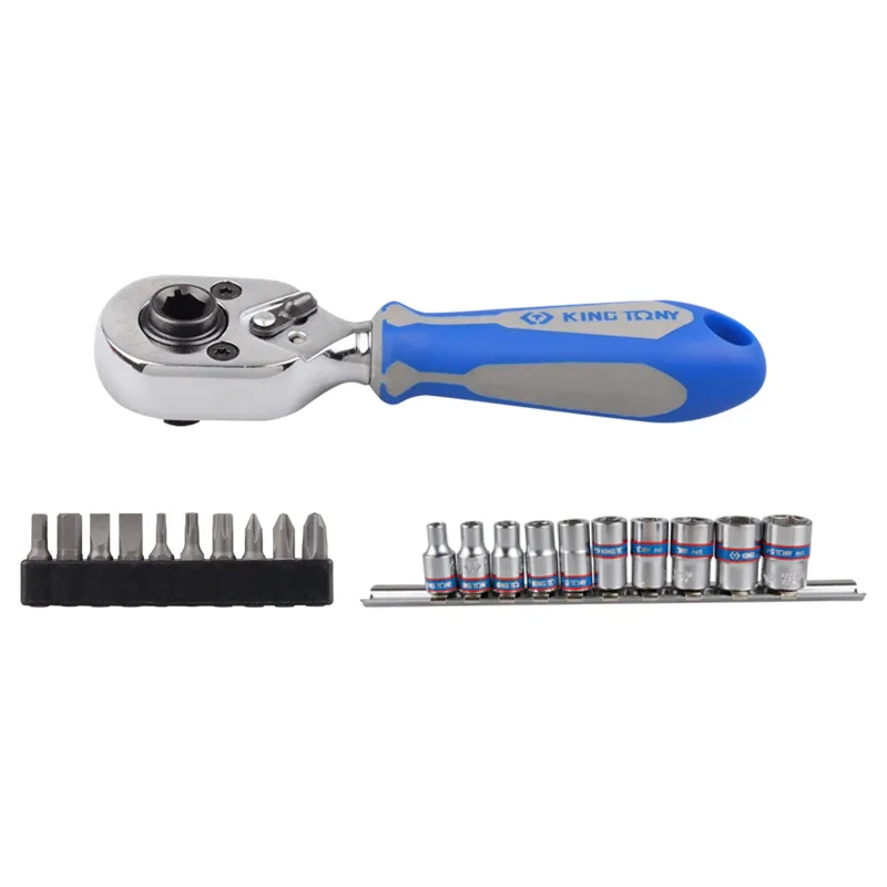 Набор вставок (бит) и головок с трещоткой 1/4;, TORX, HEX, PH, 21 предметов KING TONY 2501MR