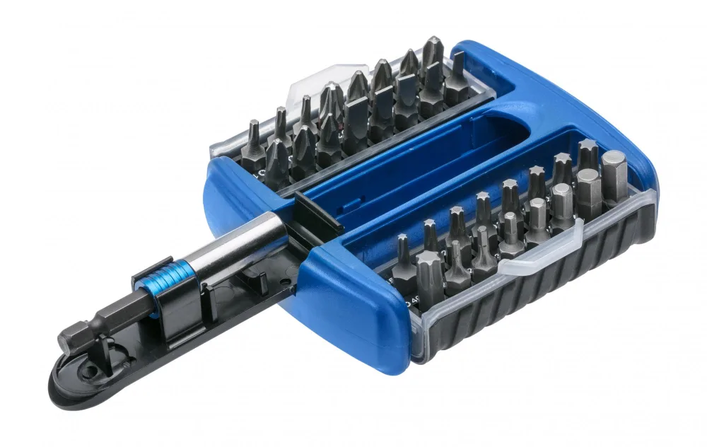 Набор бит с битодержателем 1/4", SL, PH, PZ, HEX, Torx, 33 шт.