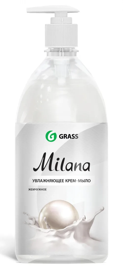 Milana Жидкое крем-мыло жемчужное 1 л с дозатором GRASS