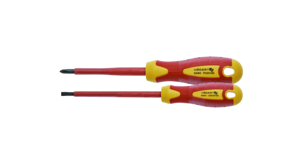 Набор изолированных отверток SL5,5, 125 мм, PH2, 100 мм, 1000 V, сталь S2, 2 шт.