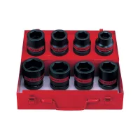 Набор ударных торцевых головок 1", шестигранные, 15/16"-5/18", 8 предметов King Tony 8410SP