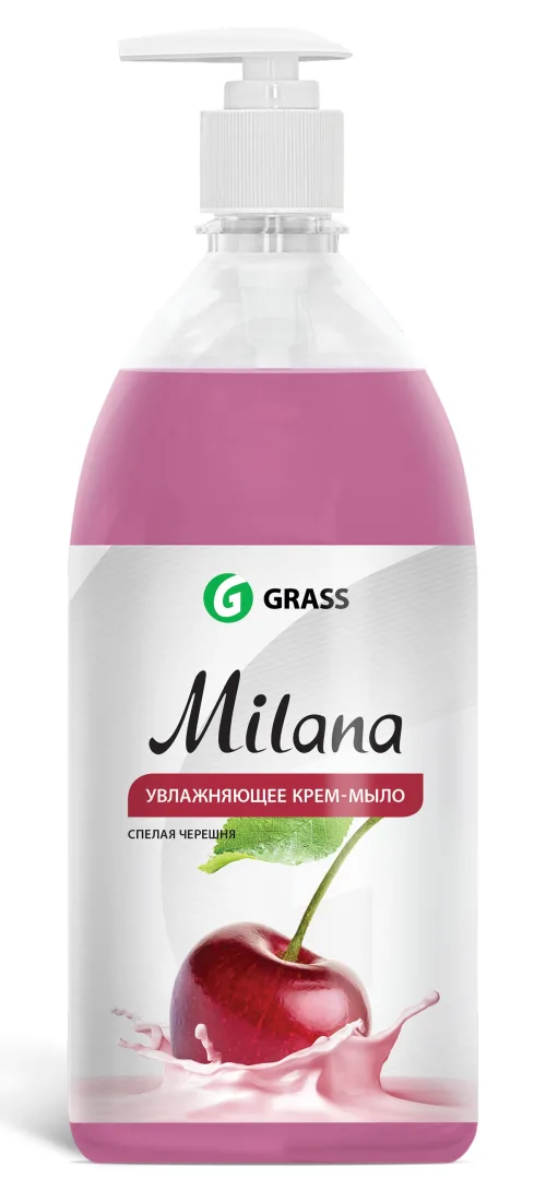 Milana Жидкое крем-мыло спелая черешня 1 л с дозатором GRASS 2